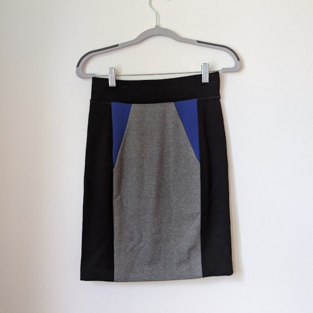 Kenzie Pencil Skirt Grey Blue Black XS Extra Small